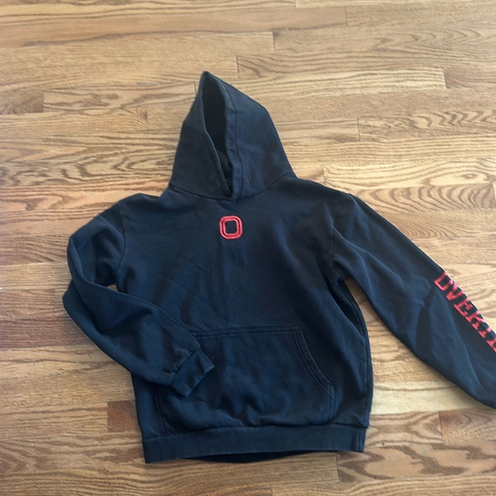 Black Kids Hoodie with Red Ohio 'O' Accent